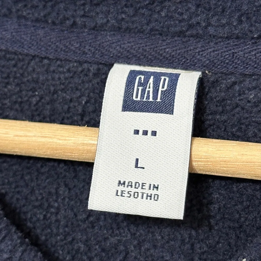 Vintage Gap Mens Large V-Neck Fleece Pullover Sweater Tan Beige‎ Comfort